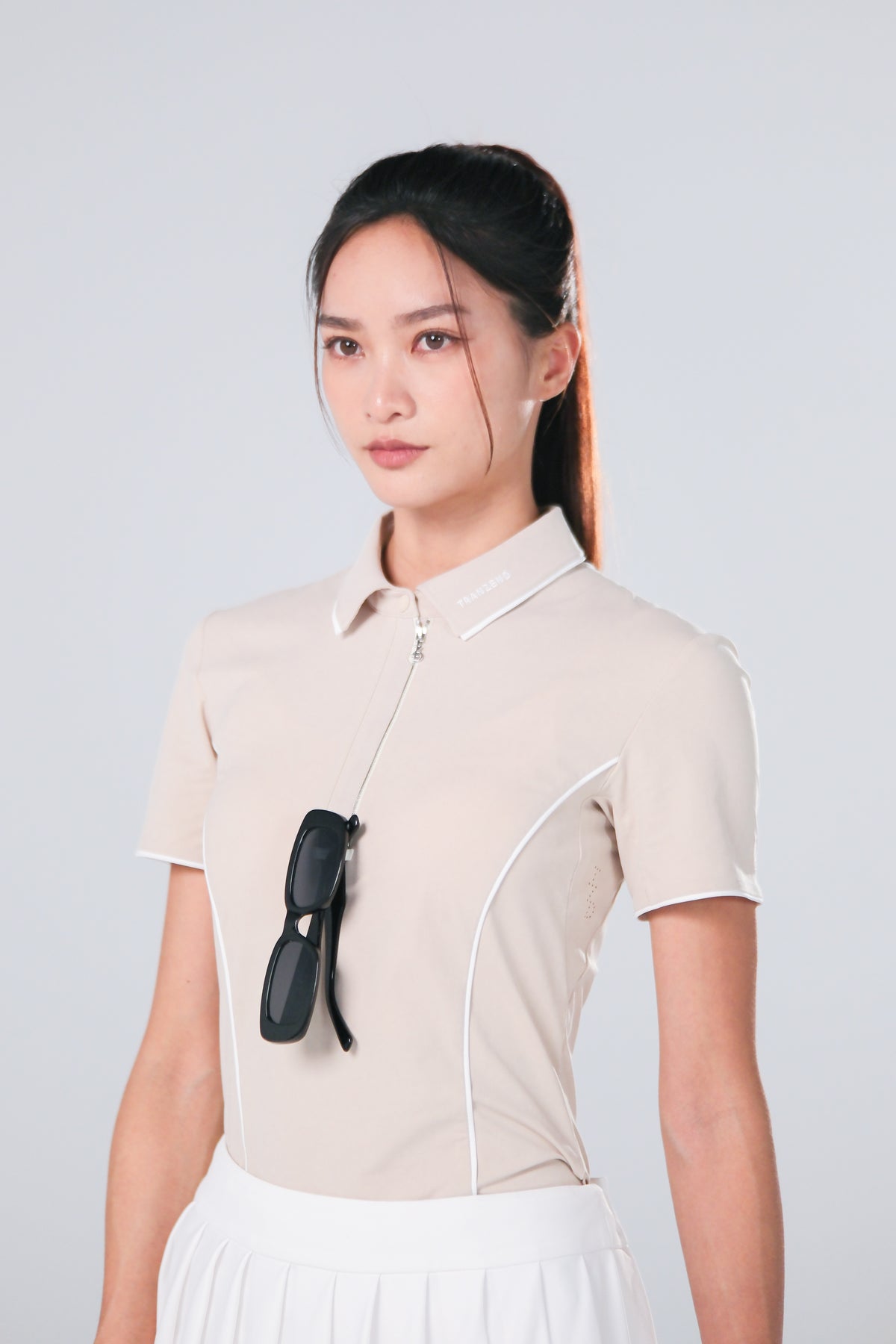 Drift Polo | Short Sleeves - Women - Beige - Cover