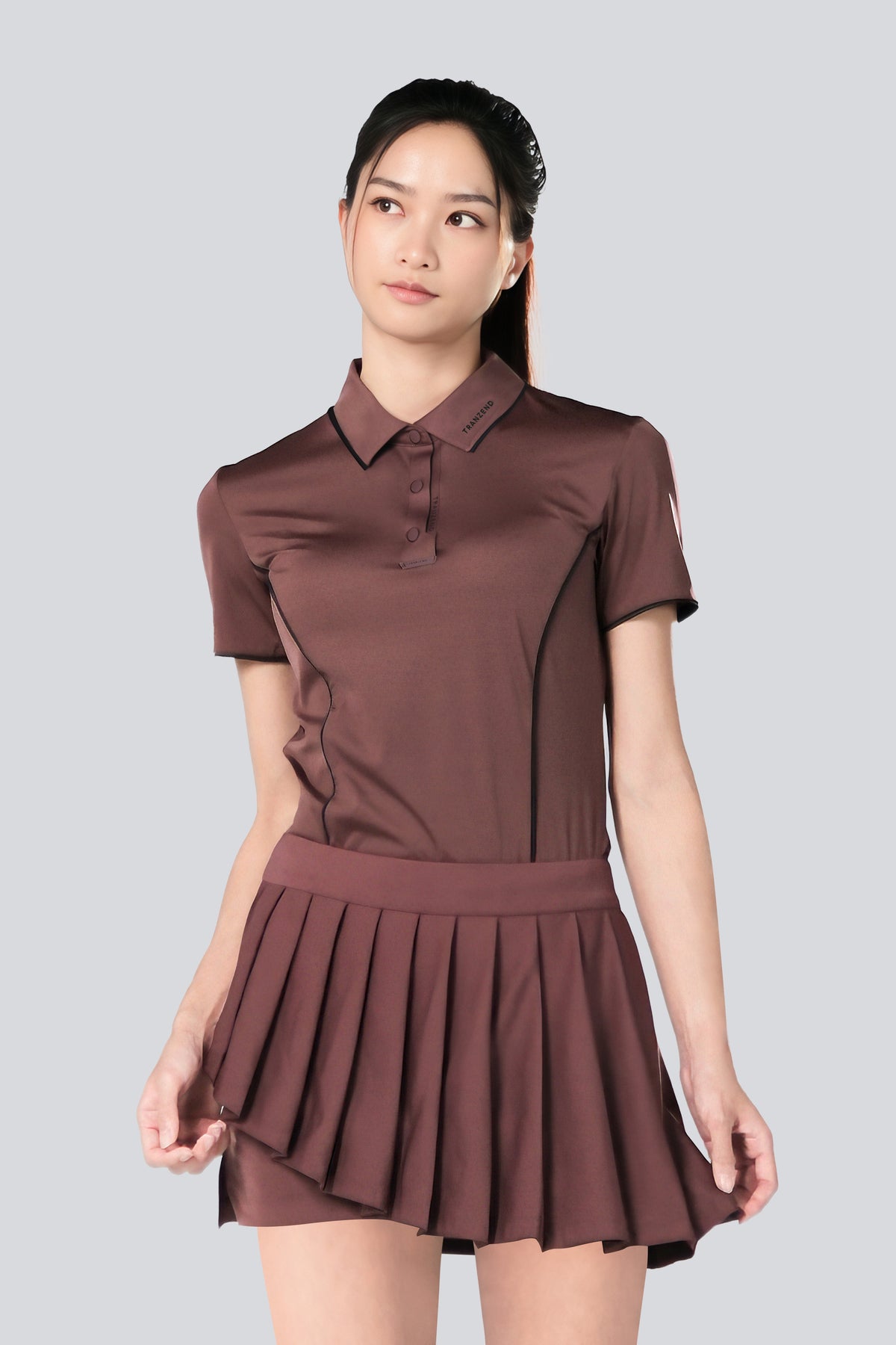 Ice Glaze Polo | Short Sleeves - Women - Brown - Cover