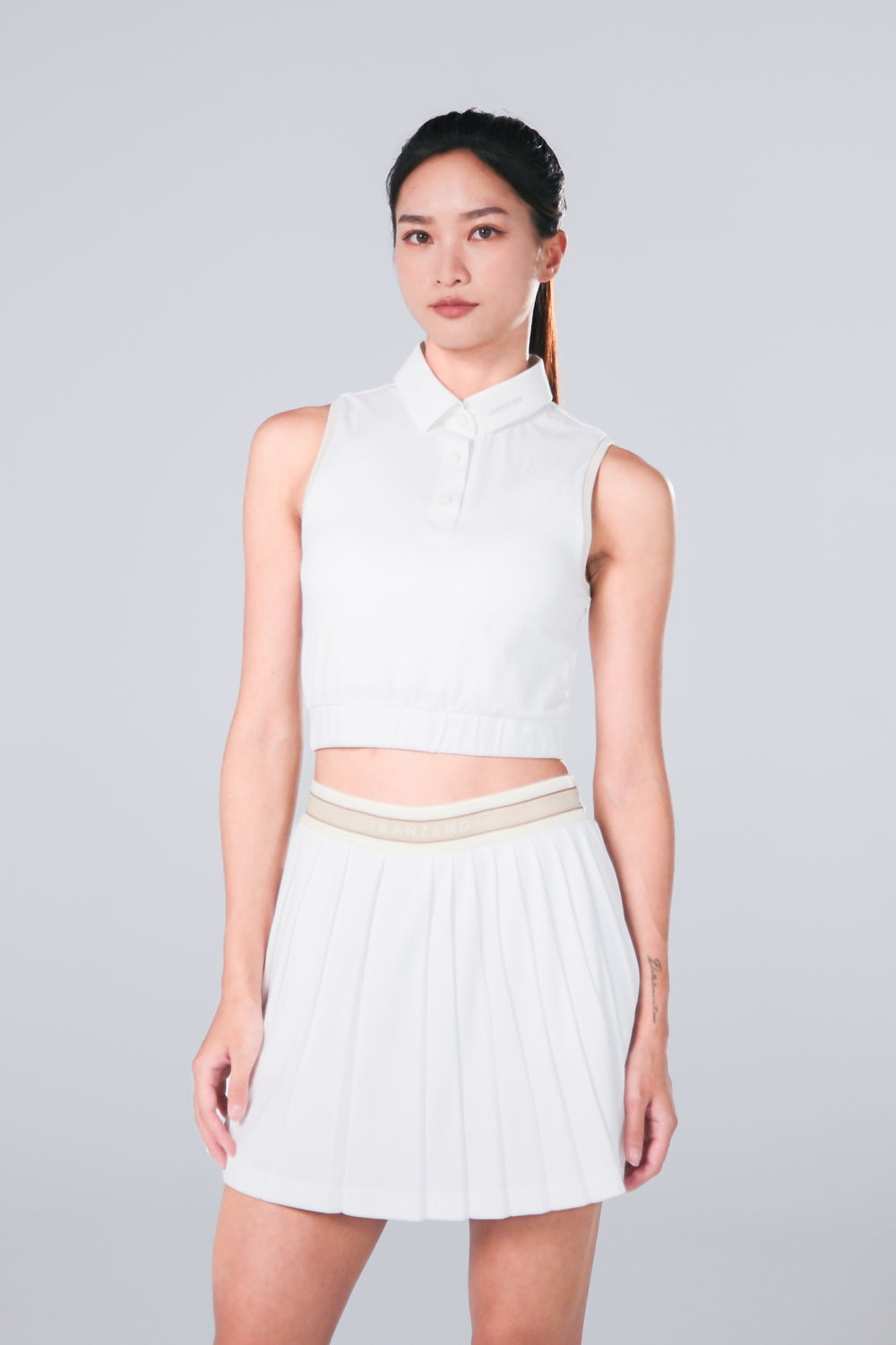 Sleeveless Cropped Polo - Women - White - Cover.jpg