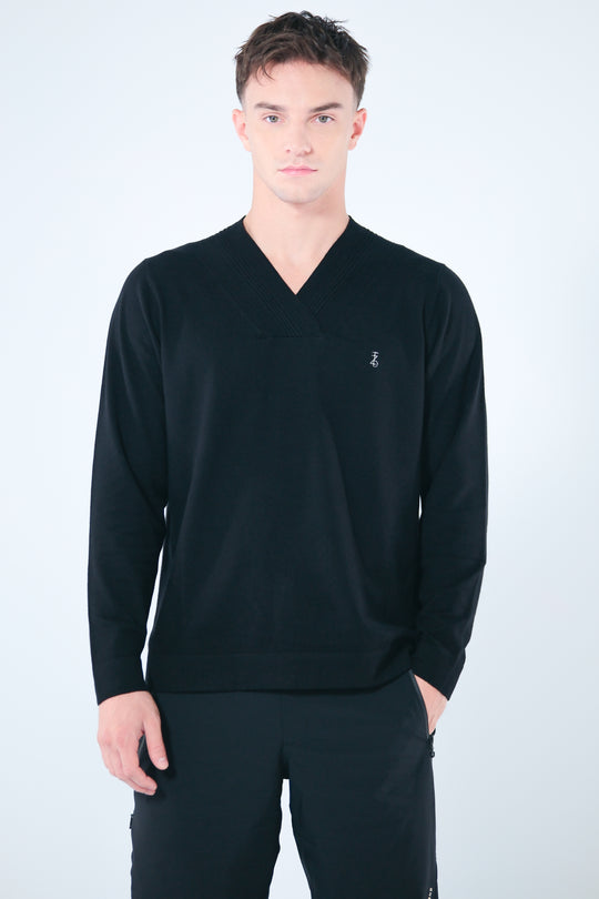 V-neck Wool Blend Sweater - Men