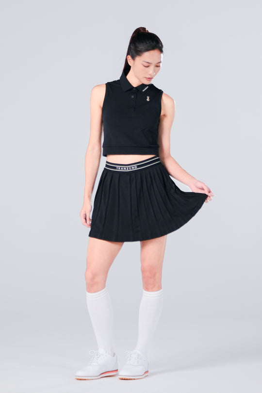 Sleeveless Cropped Polo - Women - Black - DSCF0151.jpg