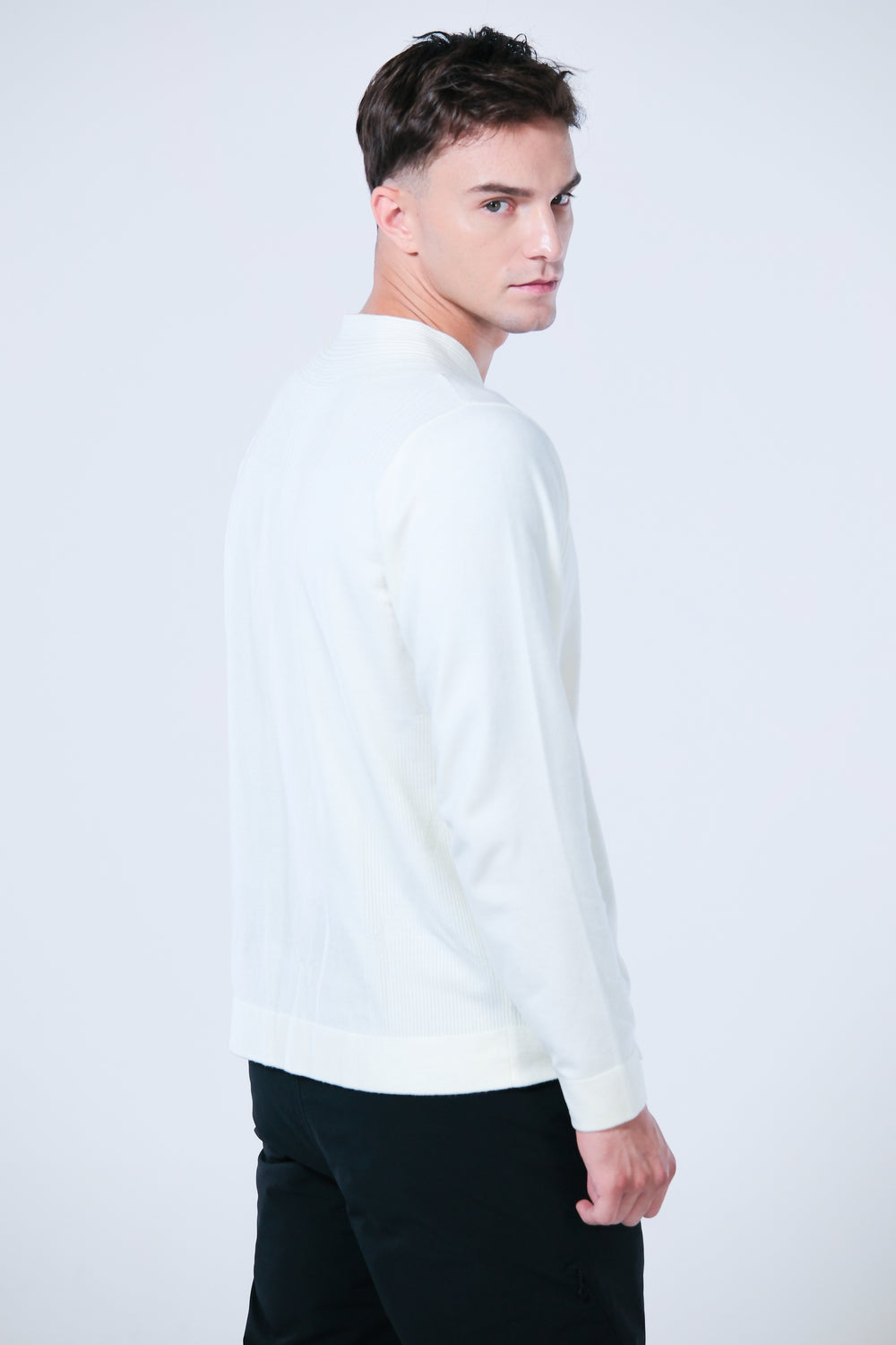 V-neck Wool Blend Sweater - Men