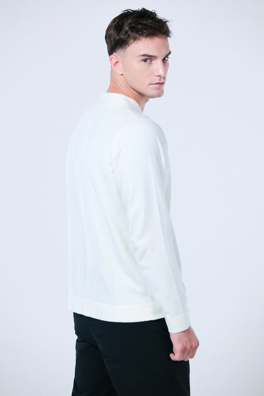 V-neck Wool Blend Sweater - Men