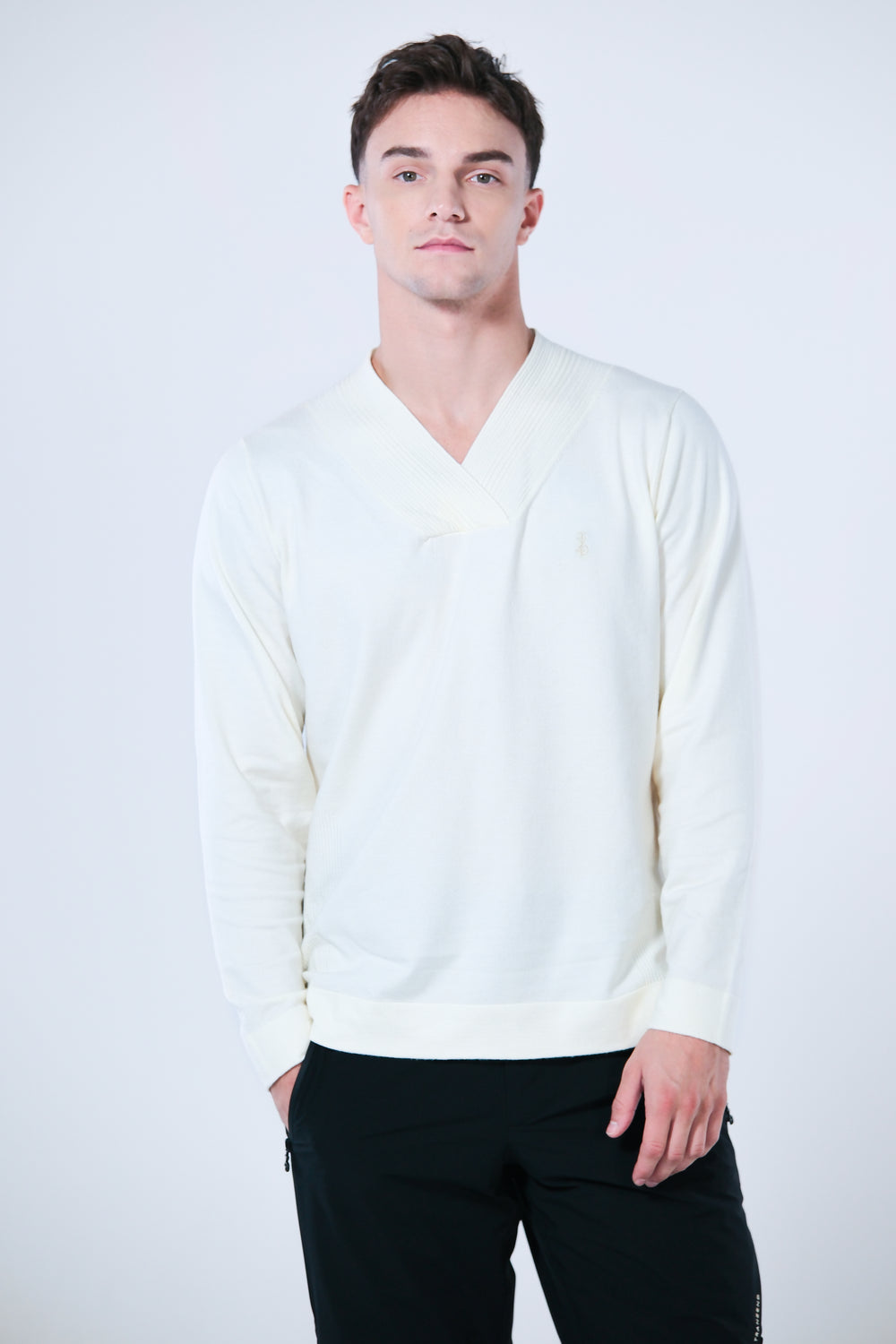 V-neck Wool Blend Sweater - Men
