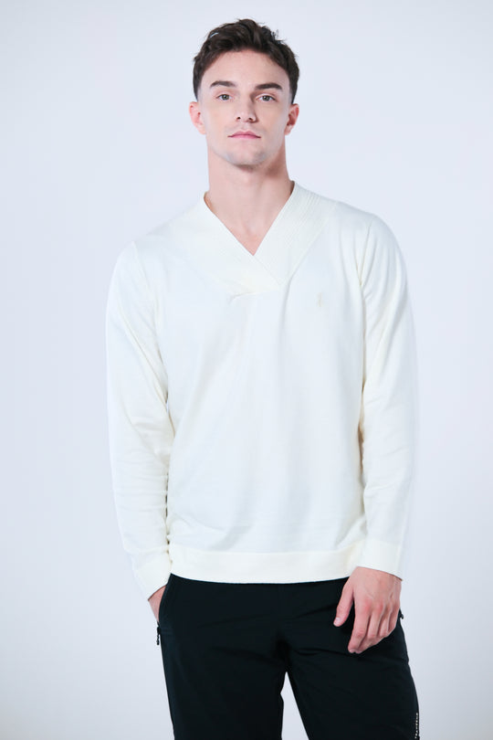 V-neck Wool Blend Sweater - Men