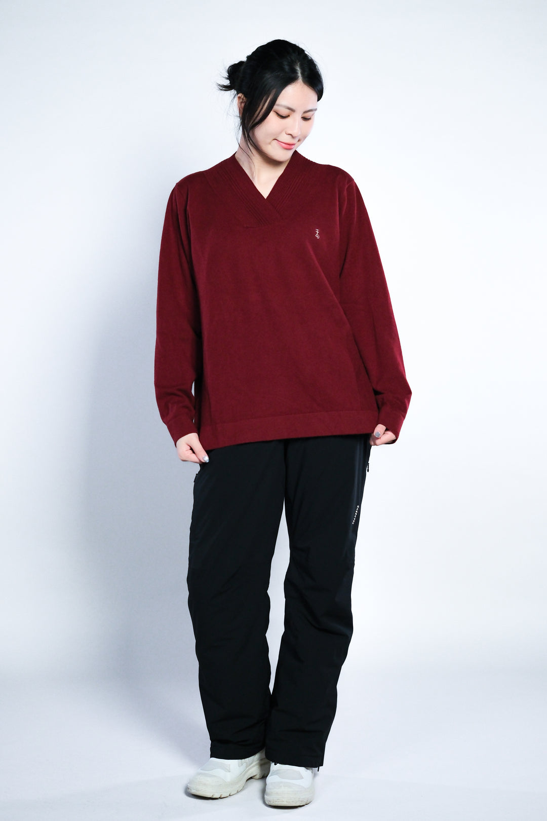 Vネック ウールブレンド セーター - メンズ