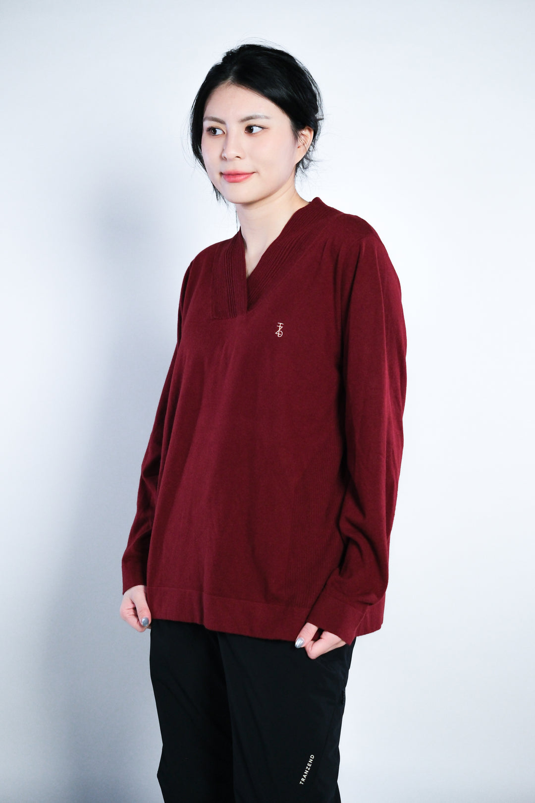 Vネック ウールブレンド セーター - メンズ