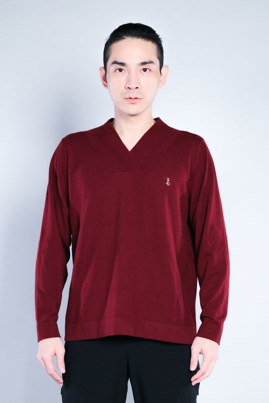 Vネック ウールブレンド セーター - メンズ