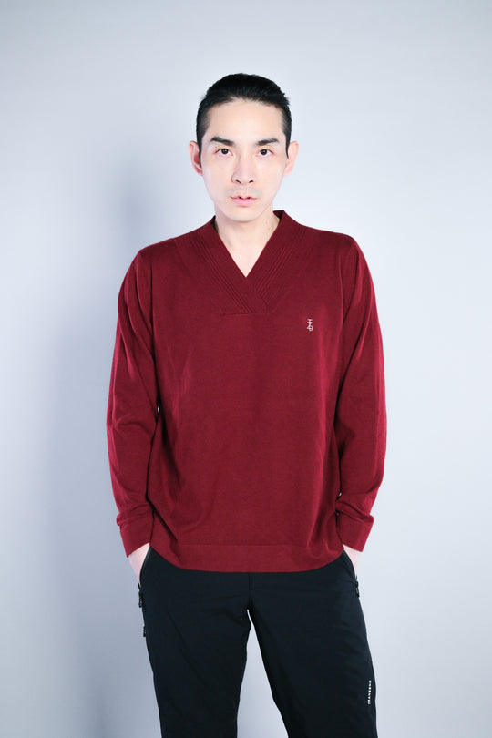 Vネック ウールブレンド セーター - メンズ