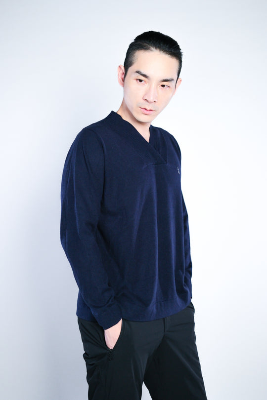 Vネック ウールブレンド セーター - メンズ