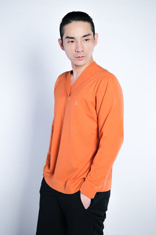 Vネック ウールブレンド セーター - メンズ