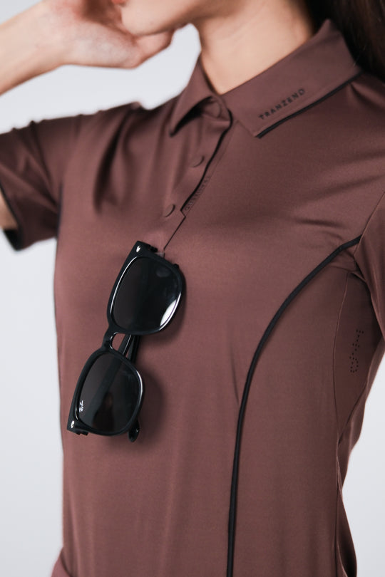 Ice Glaze Polo | Short Sleeves - Women - Brown - DSCF8343.jpg
