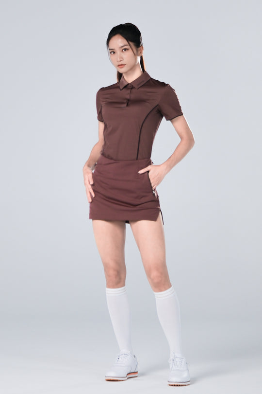 Ice Glaze Polo | Short Sleeves - Women - Brown - DSCF8443 (1).jpg