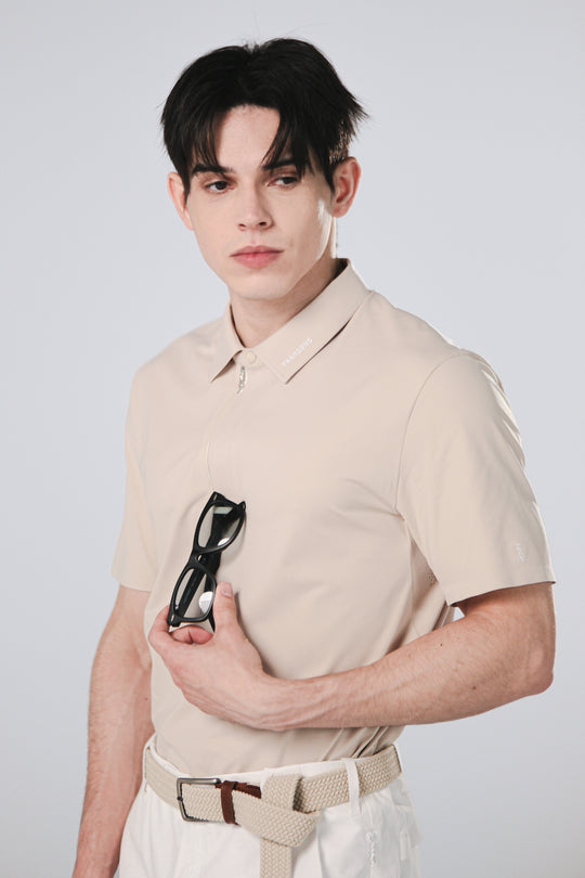Drift Polo | Short Sleeves - Men - Beige - DSCF8576.jpg