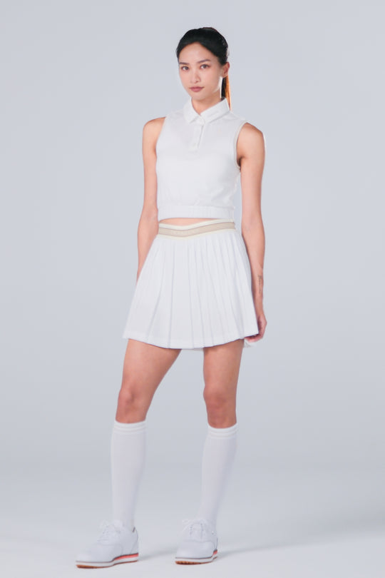 Sleeveless Cropped Polo - Women - White - DSCF9891.jpg