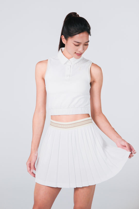 Sleeveless Cropped Polo - Women - White - DSCF9907.jpg