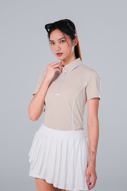 Drift Polo | Short Sleeve - Women - Beige