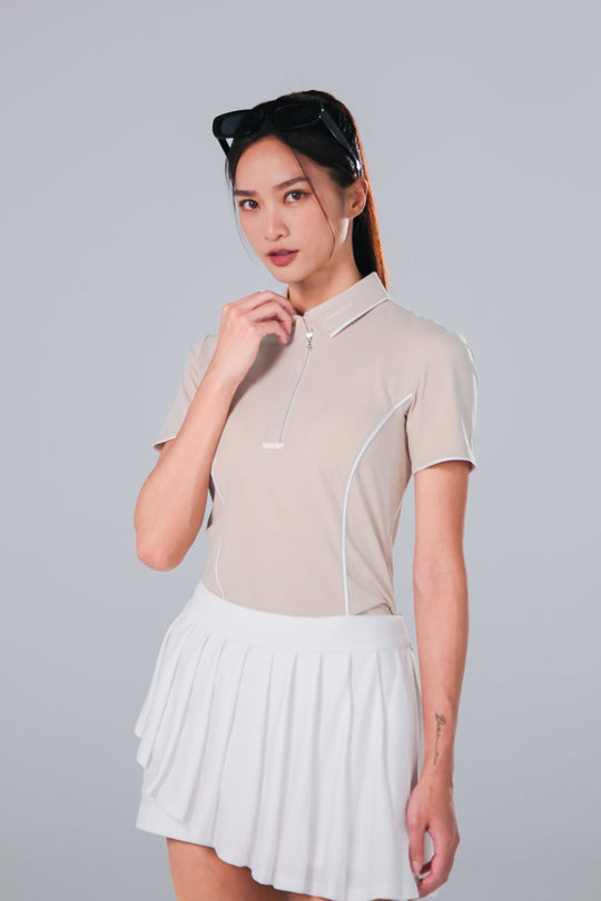 Drift Polo | Short Sleeves - Women - Navy - Variant Color Beige - Cover.jpg