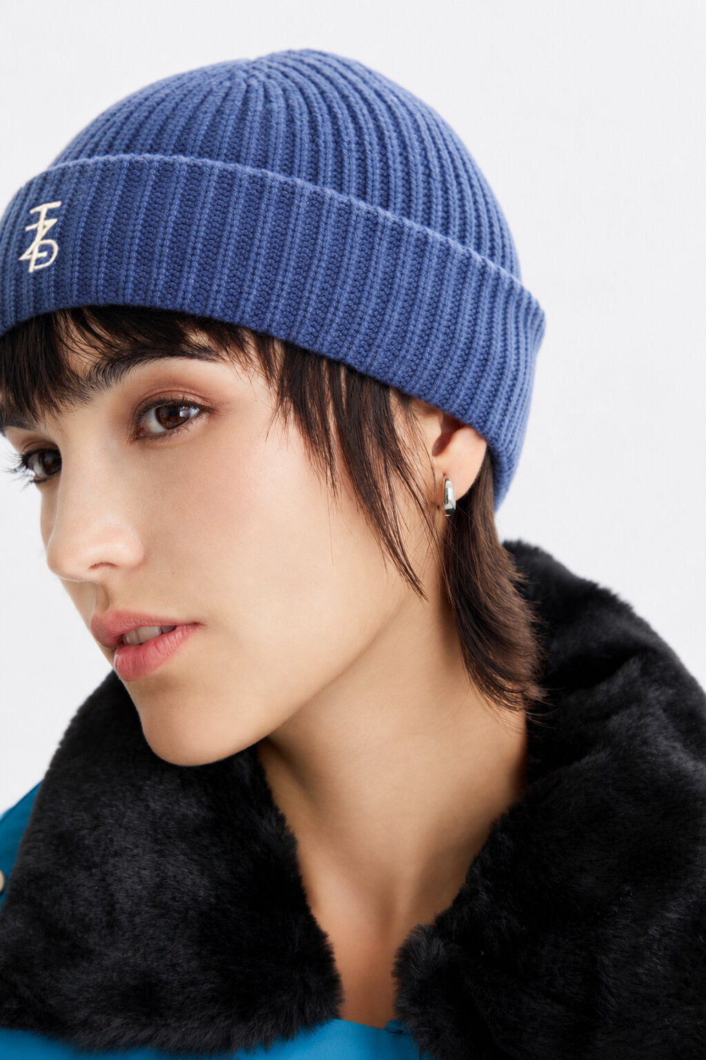 Balaclava Knitted Hat - Navy - Women - Image 7