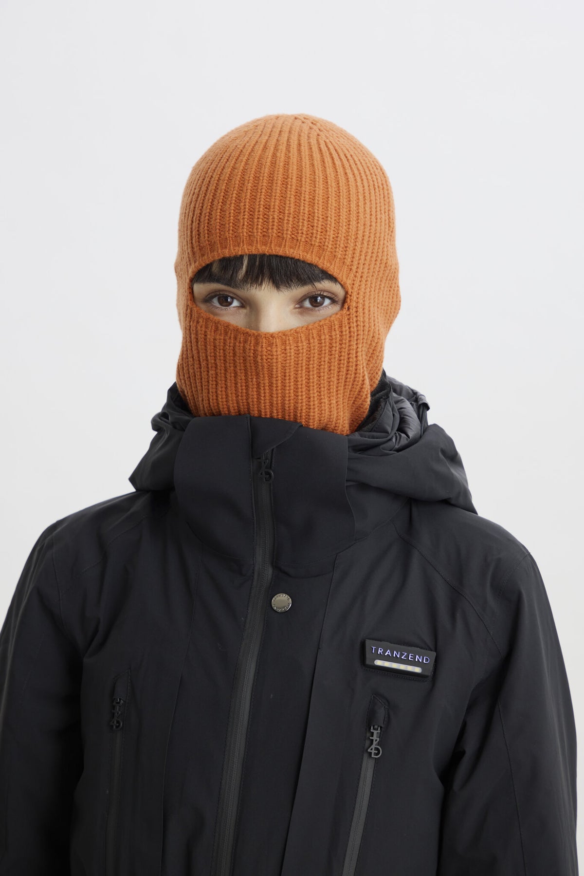 Balaclava Knitted Hat - Orange - Women - Second Image