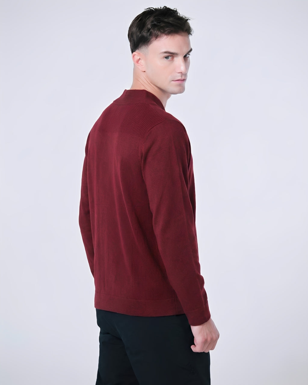 V-neck Wool Blend Sweater - Men