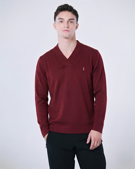 V-neck Wool Blend Sweater - Men