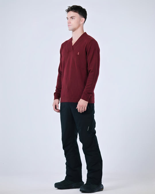 V-neck Wool Blend Sweater - Men