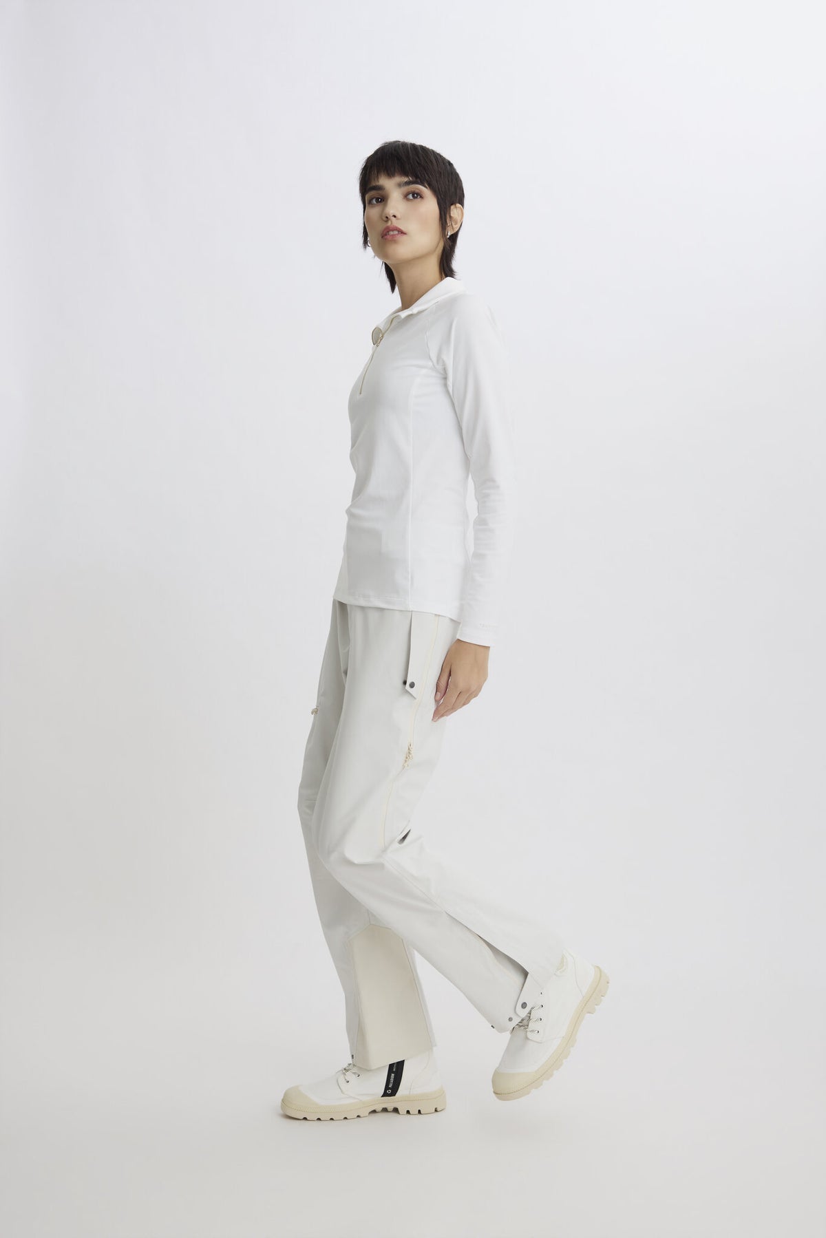 Metal Zip Baselayer - Women - White - Image 7
