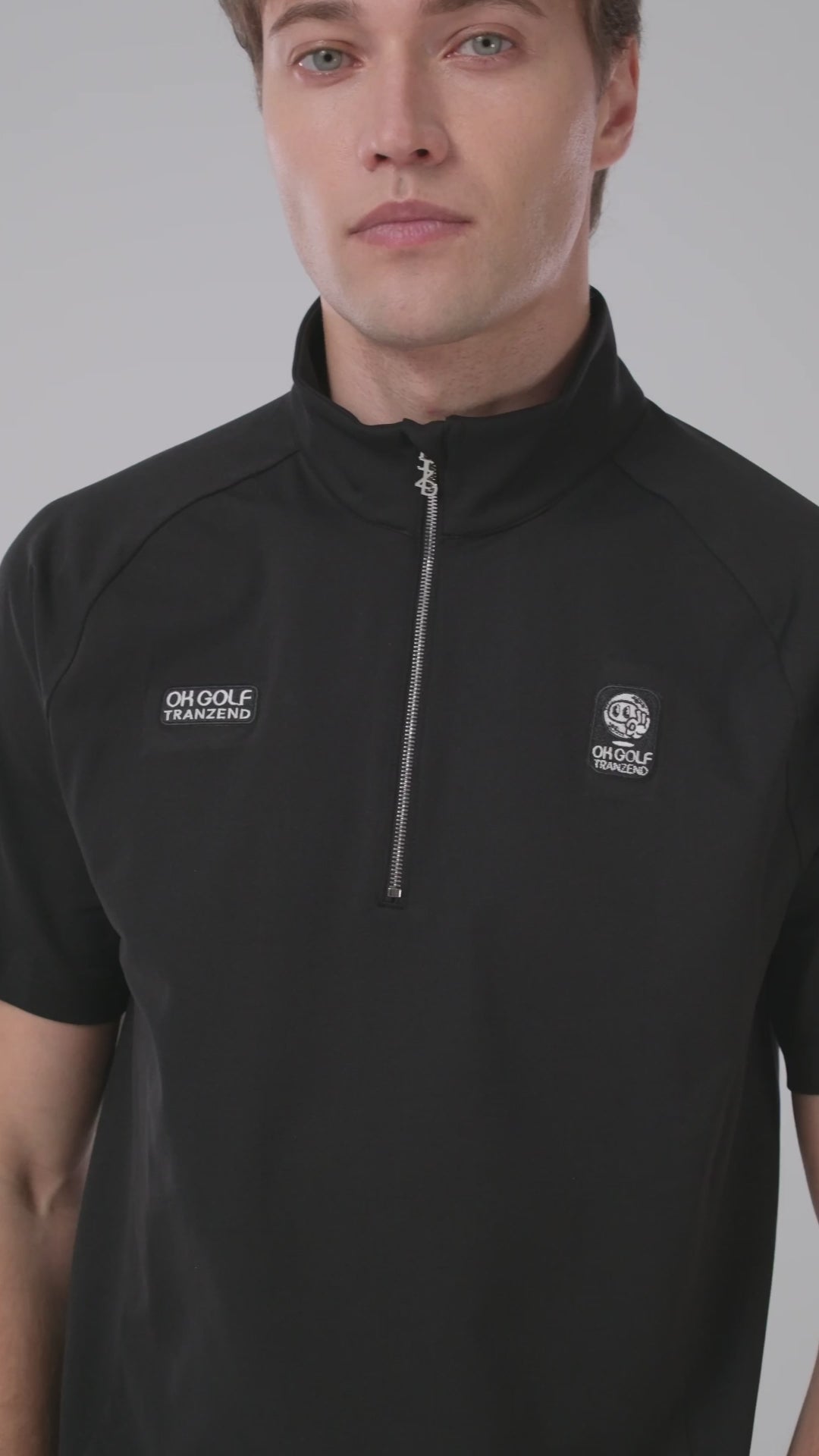Quarter Zip Mock Neck Polo - Men