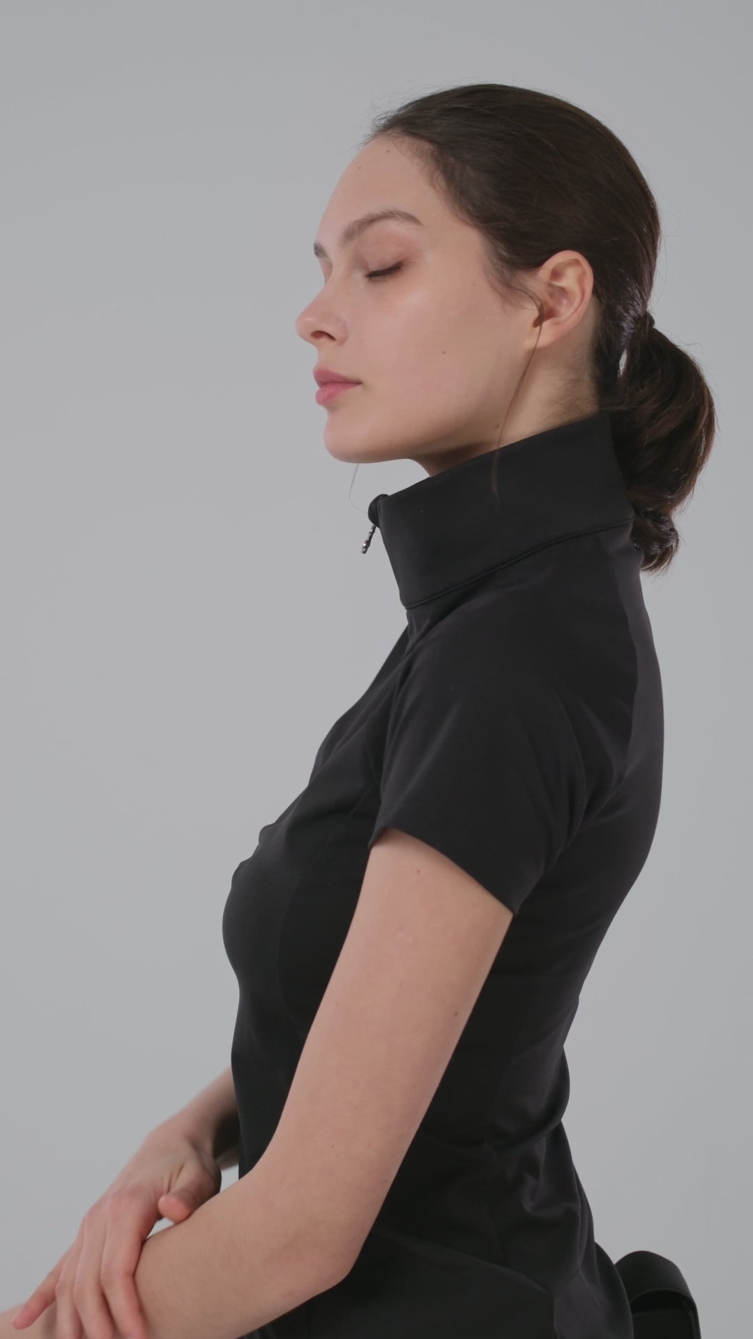 Quarter Zip Mock Neck Polo - Women