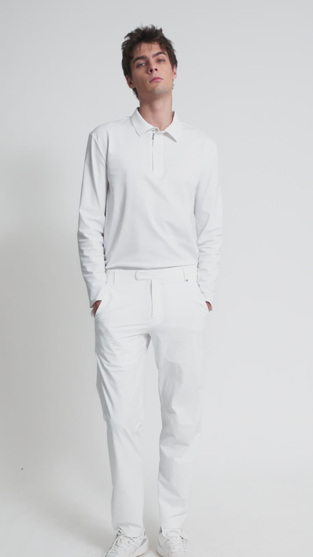 Drift Polo | Long Sleeves - Men - White - Video