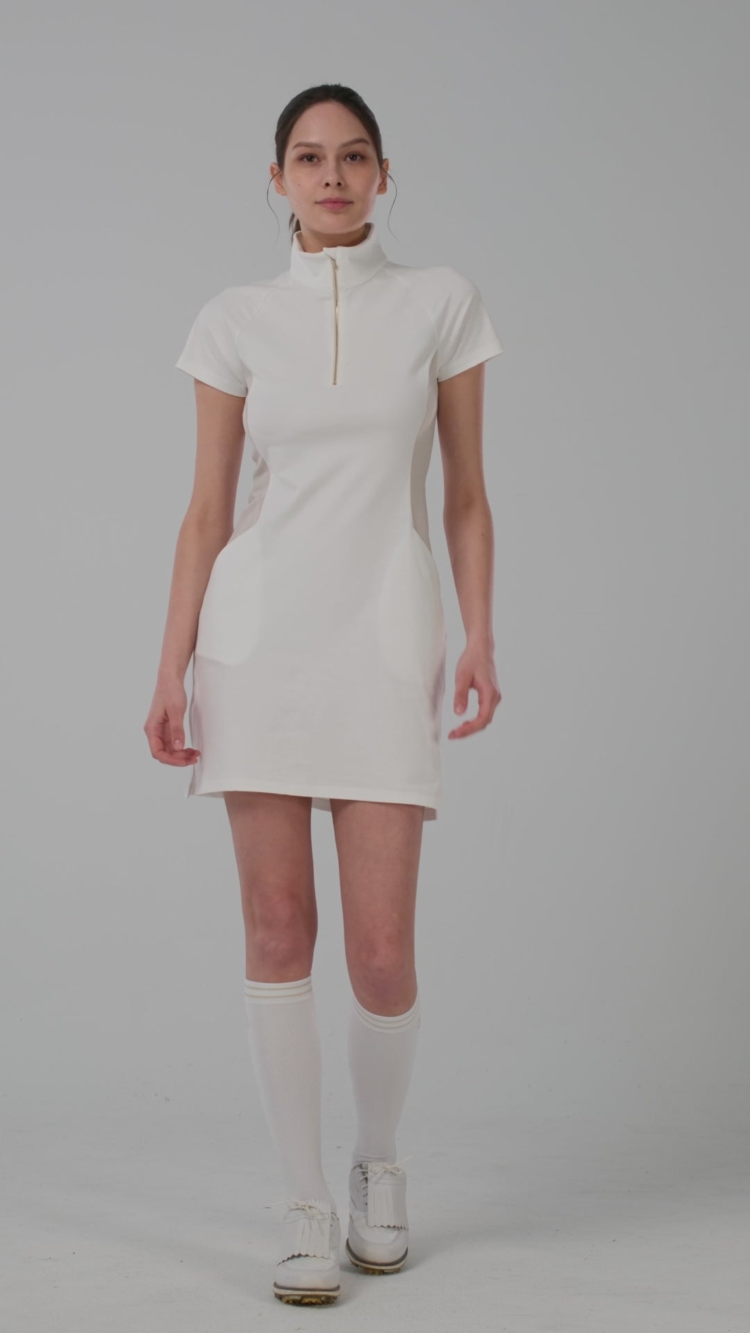 Quarter Zip Mock Neck Dress - Women