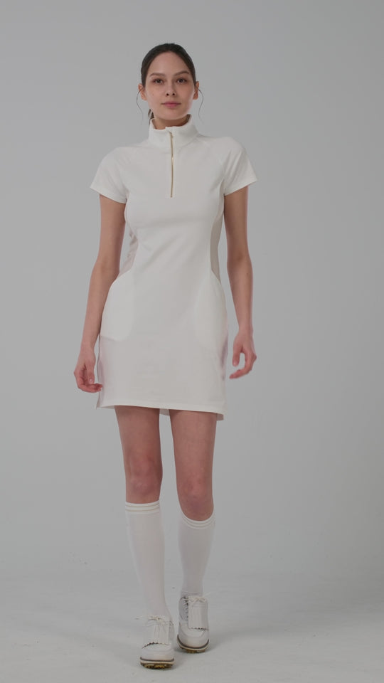 Quarter Zip Mock Neck Dress - Women