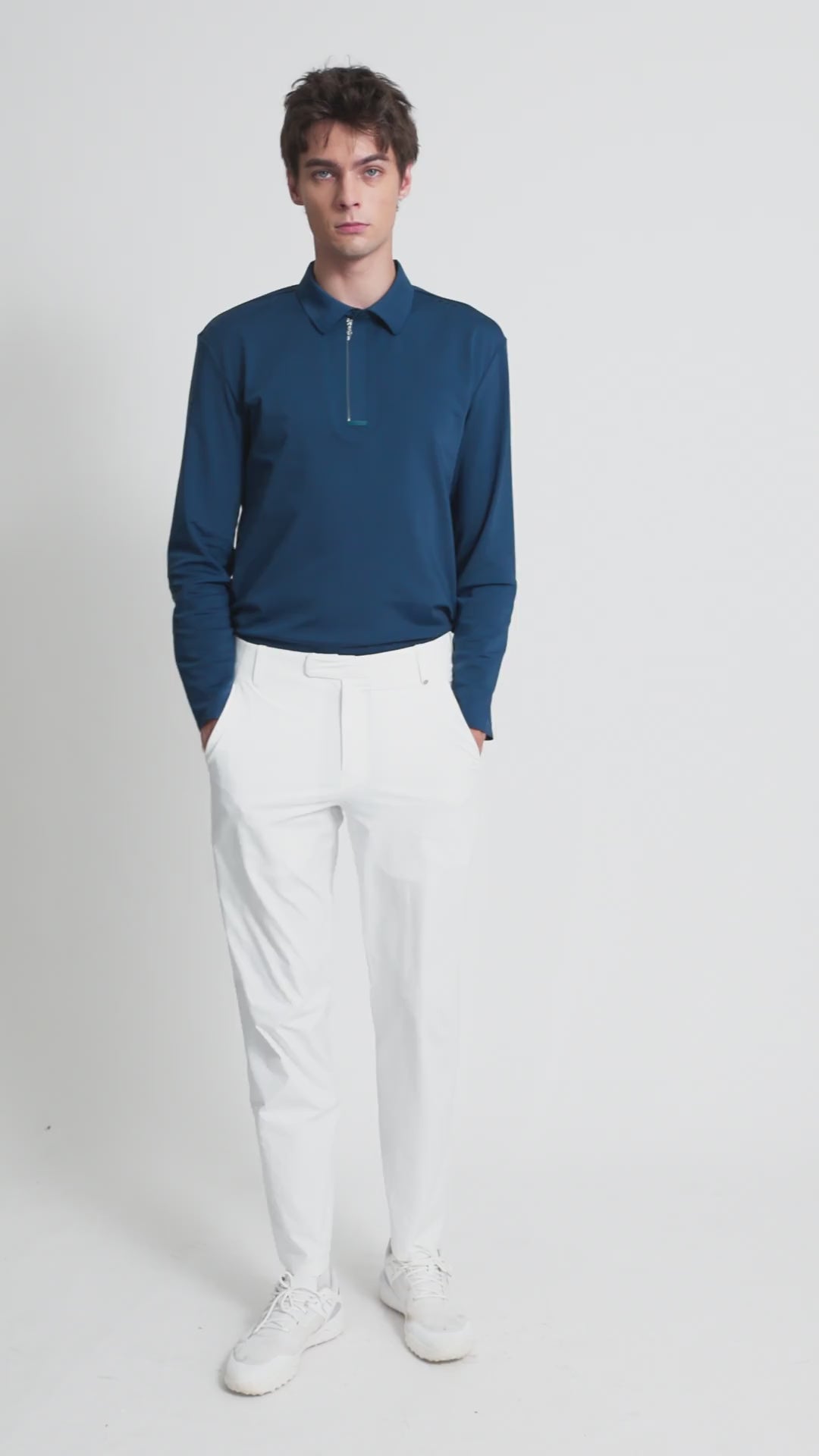 Drift Polo | Long Sleeves - Men - Peacock Blue - Video