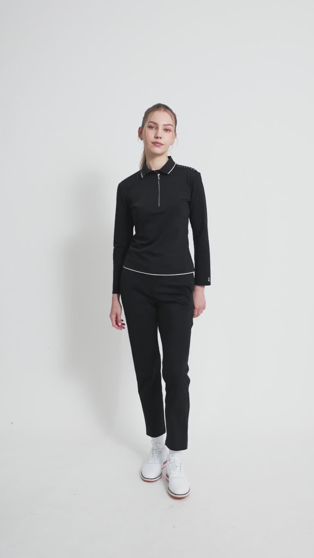 Drift Polo | Long Sleeves - Women - Black - Video