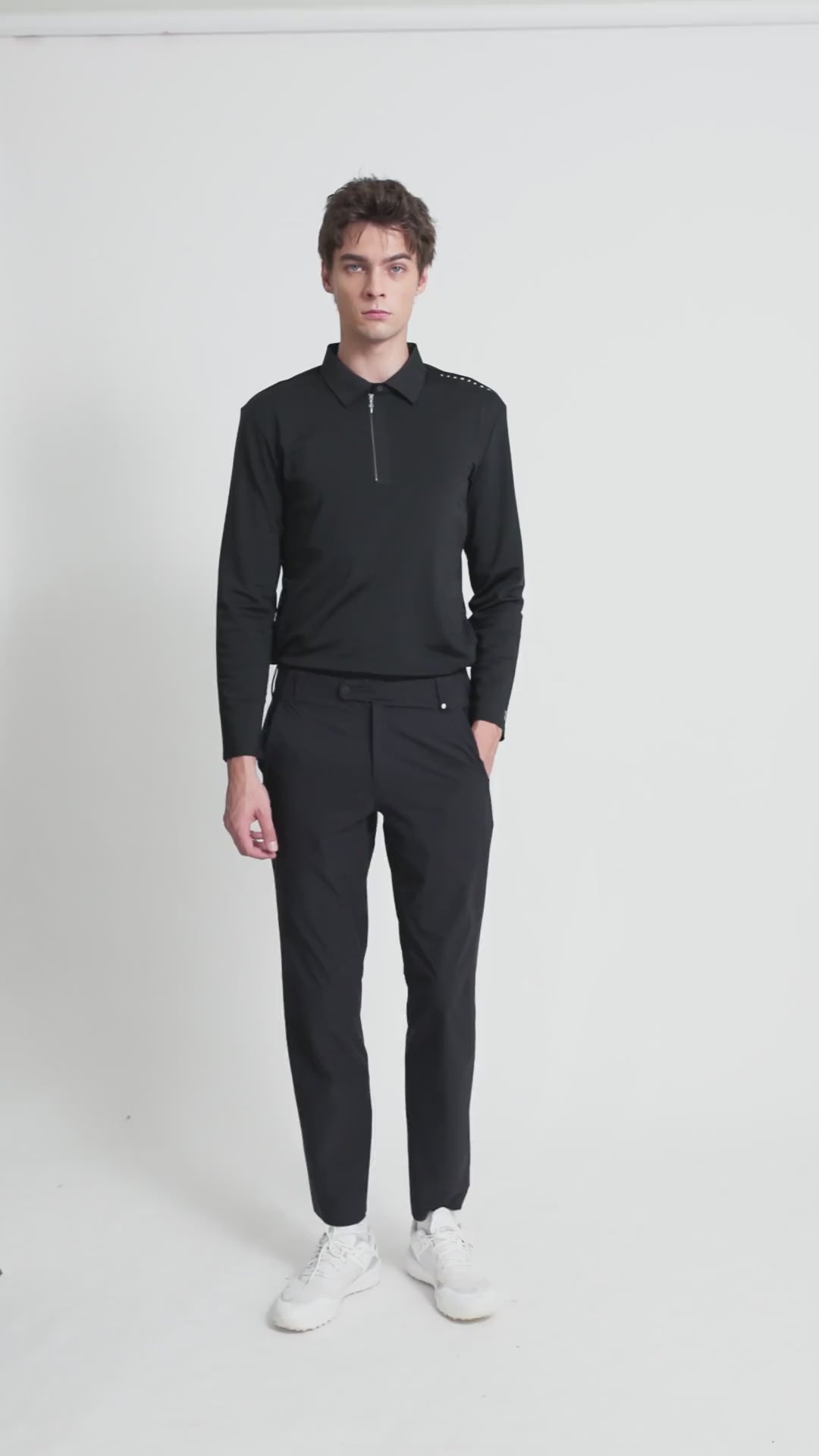 Drift Polo | Long Sleeves - Men - Black - Video
