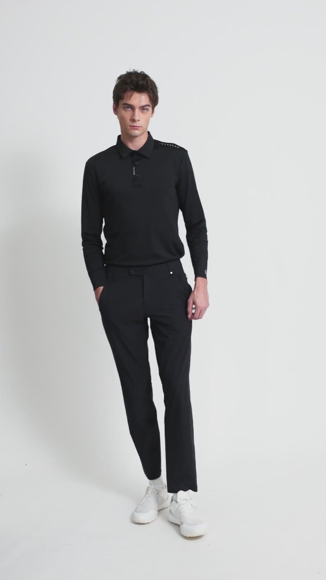 Infinite Glide Polo | Long Sleeves - Men - Black - Video