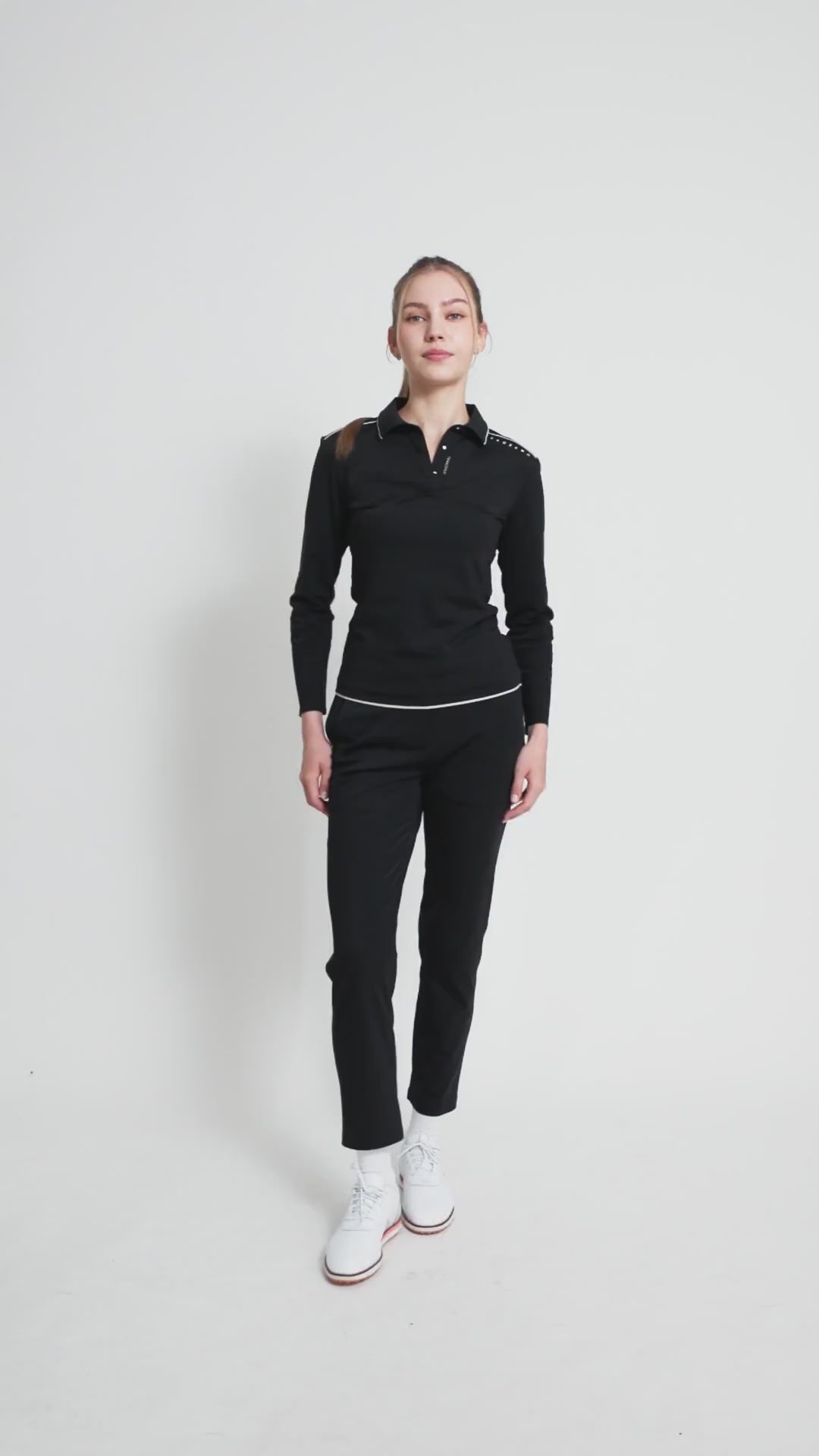 Infinite Glide Polo | Long Sleeves - Women - Black - Video