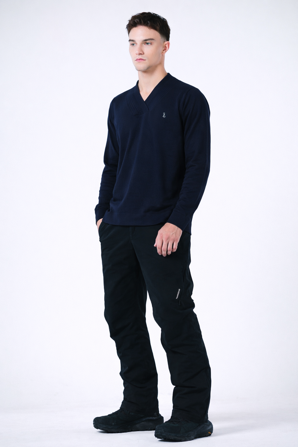 V-neck Wool Blend Sweater - Men
